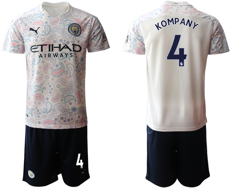 Men 2020-2021 club Manchester City away #4 white Soccer Jerseys->manchester city jersey->Soccer Club Jersey